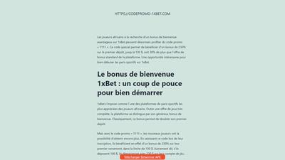Code promo pour parier