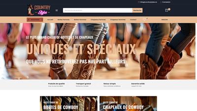 Grand choix de chapeaux et bottes de cowboy de style country