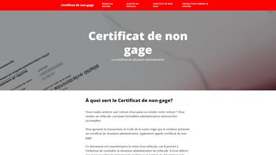 certificat de non gage