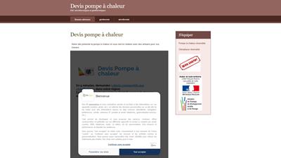 devis pompe à chaleur