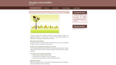 les énergies renouvelables en Suisse