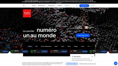 Courtier de Forex. FxPro. Trading en ligne en France