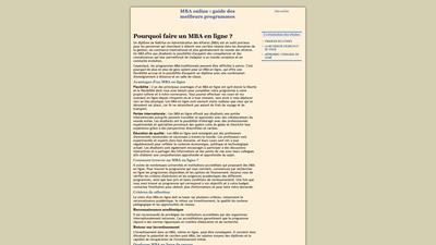 tout sur le mba online