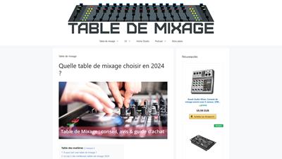 tout sur la table de mixage