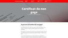certificat de non gage