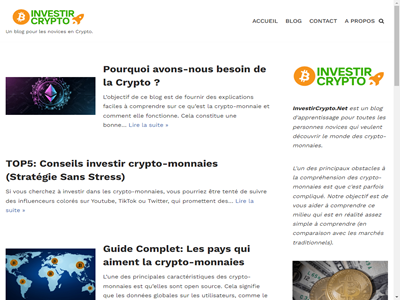 Investir Crypto, le meilleur blog pour les novices en crypto