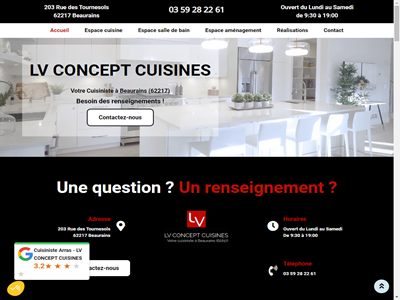 Trouvez votre artisan cuisiniste à Beaurains - LV Concept Cuisines