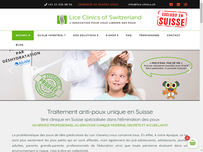 Elimination des poux grâce à Lice Clinics en Suisse
